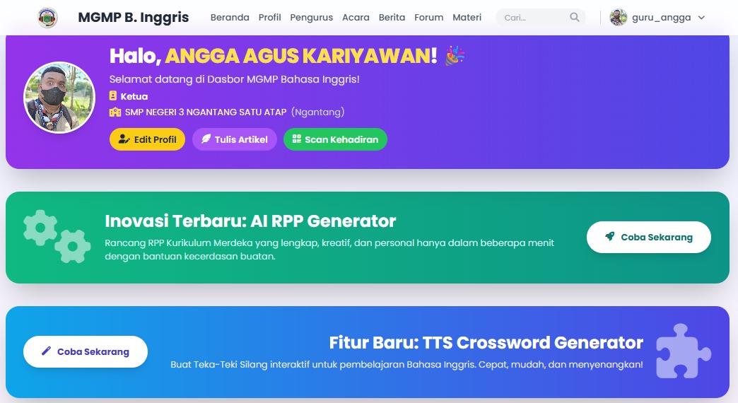 Peluncuran Fitur Baru: AI Crossword Puzzle Generator Kini Hadir di SuperAPP MGMP Bahasa Inggris Kab. Malang